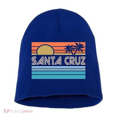 Santa Cruz California Sunset 70s 80s Surfer Summer Short Acrylic Beanie