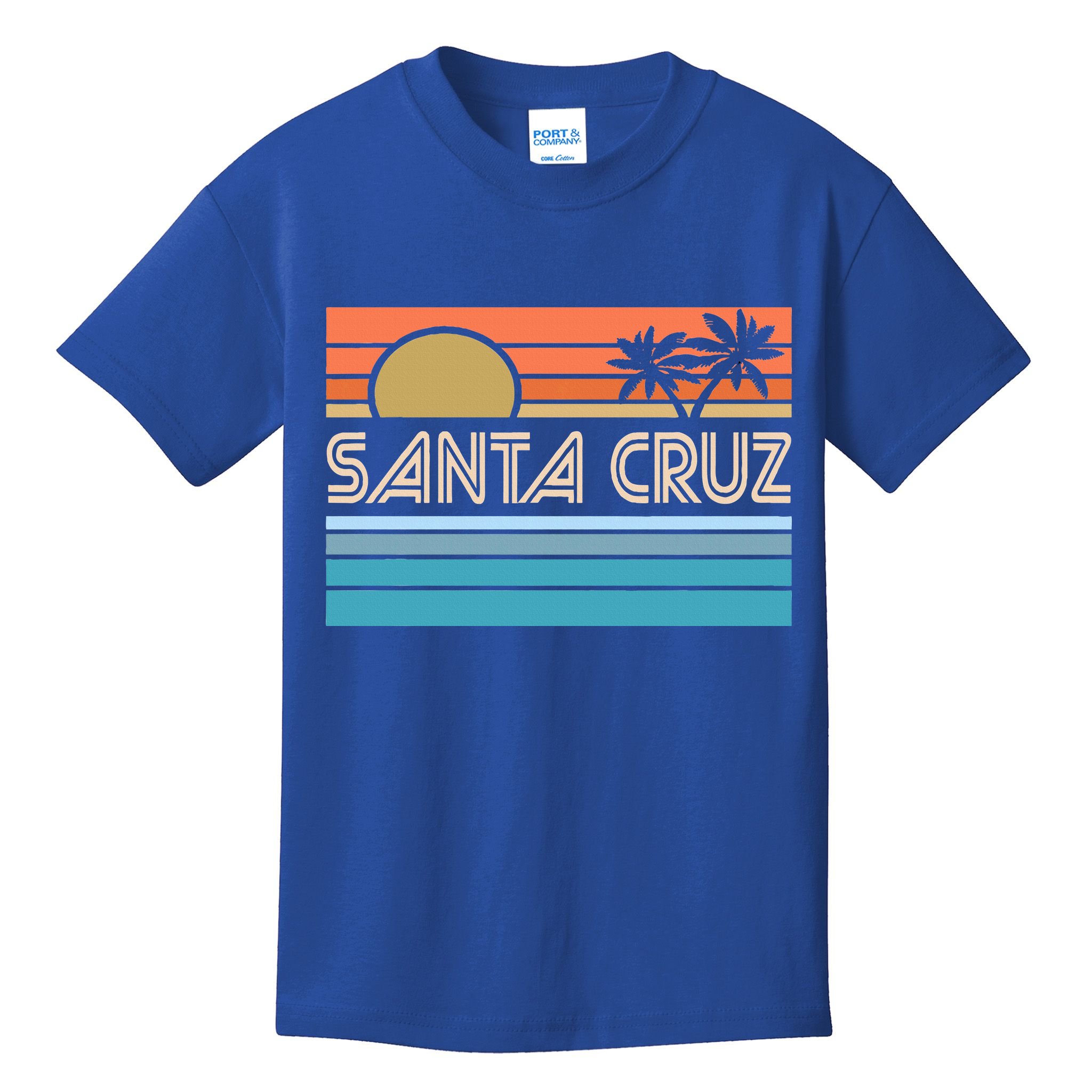 Santa Cruz California Sunset 70s 80s Surfer Summer Kids T-Shirt