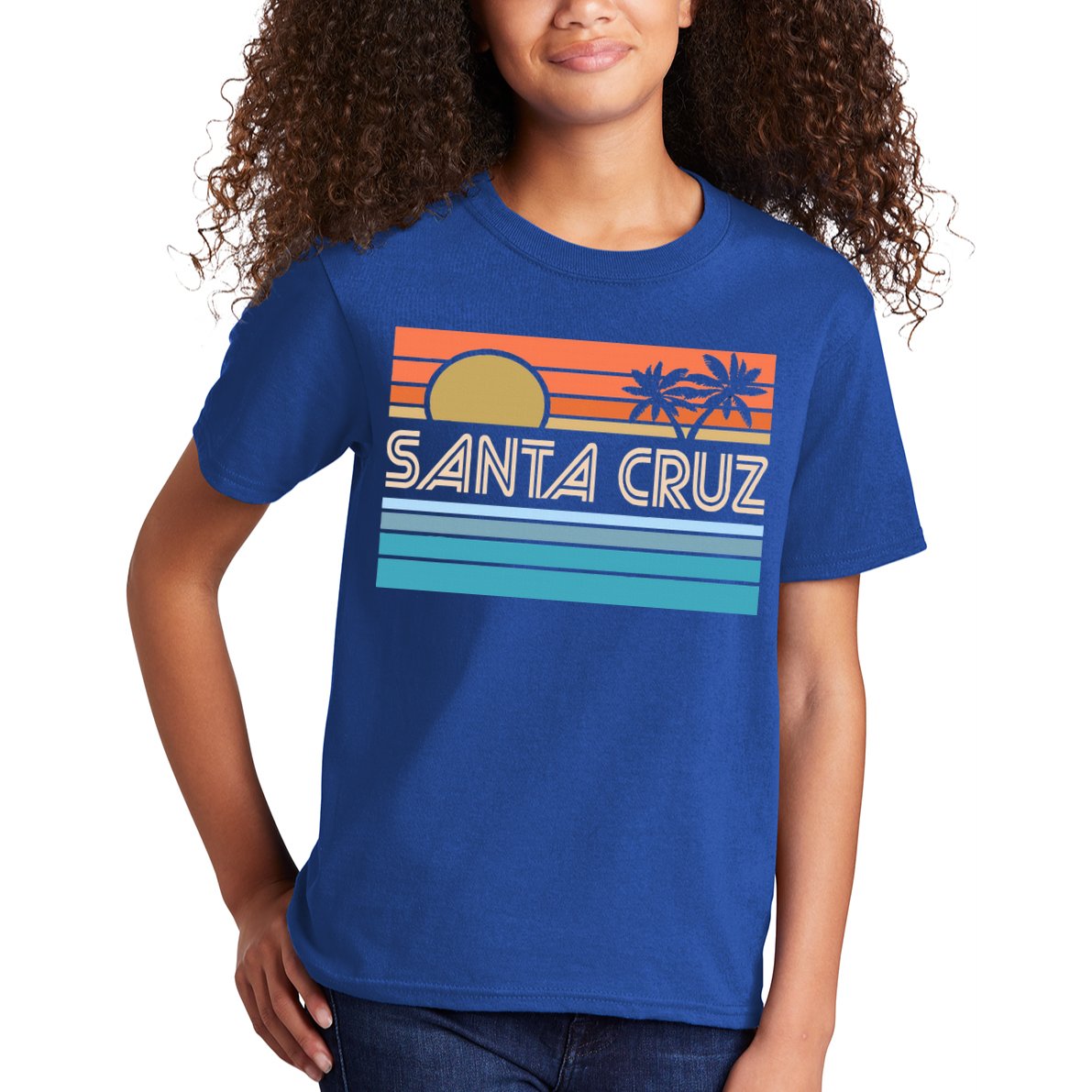 Santa Cruz California Sunset 70s 80s Surfer Summer Kids T-Shirt