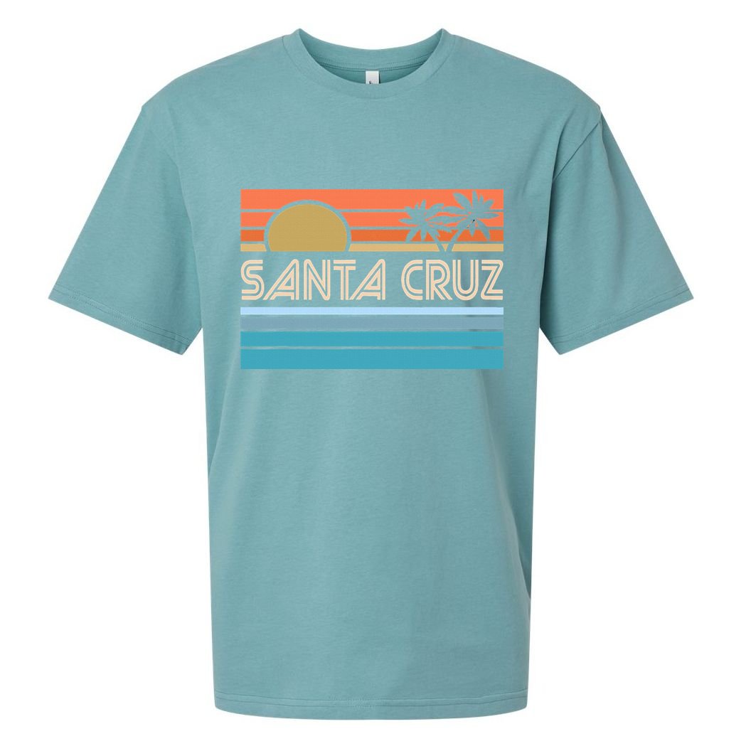 Santa Cruz California Sunset 70s 80s Surfer Summer Sueded Cloud Jersey T-Shirt
