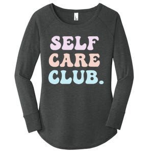 Self Care Club Mental Health Pastel Bubble Positive Cute Hoodie Women's Perfect Tri Tunic Long Sleeve Shirt