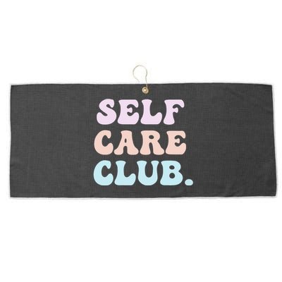 Self Care Club Mental Health Pastel Bubble Positive Cute Hoodie Large Microfiber Waffle Golf Towel