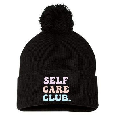 Self Care Club Mental Health Pastel Bubble Positive Cute Hoodie Pom Pom 12in Knit Beanie
