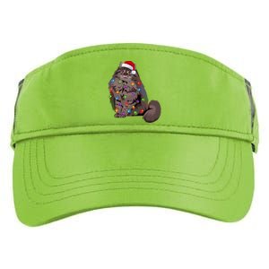 Siberian Cat Christmas Lights Xmas Cat Lover Santa Hat Gift Adult Drive Performance Visor