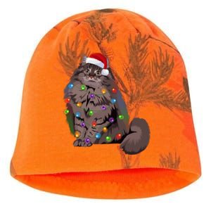 Siberian Cat Christmas Lights Xmas Cat Lover Santa Hat Gift Kati - Camo Knit Beanie