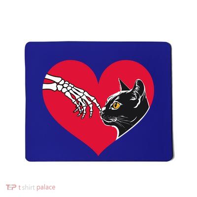 Skeleton Cute Cat ValentineS Heart Cats Kitten Lovers 2025 Funny Gift Mousepad