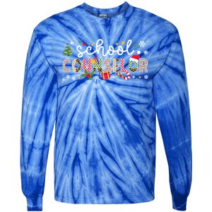 School Counselor Christmas School Counseling Xmas Gift Tie-Dye Long Sleeve Shirt