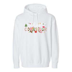 School Counselor Christmas School Counseling Xmas Gift Garment-Dyed Fleece Hoodie