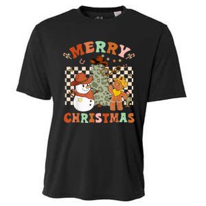 Santa Claus Cowboy Hat Merry Christmas Y'all Western Retro  Cooling Performance Crew T-Shirt