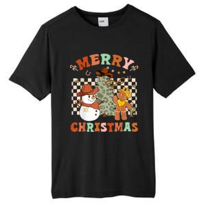 Santa Claus Cowboy Hat Merry Christmas Y'all Western Retro  Tall Fusion ChromaSoft Performance T-Shirt