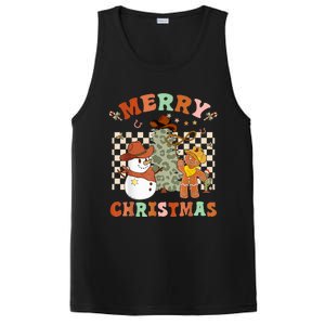 Santa Claus Cowboy Hat Merry Christmas Y'all Western Retro  PosiCharge Competitor Tank