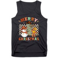 Santa Claus Cowboy Hat Merry Christmas Y'all Western Retro  Tank Top