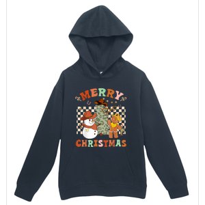 Santa Claus Cowboy Hat Merry Christmas Y'all Western Retro  Urban Pullover Hoodie