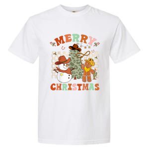 Santa Claus Cowboy Hat Merry Christmas Y'all Western Retro  Garment-Dyed Heavyweight T-Shirt