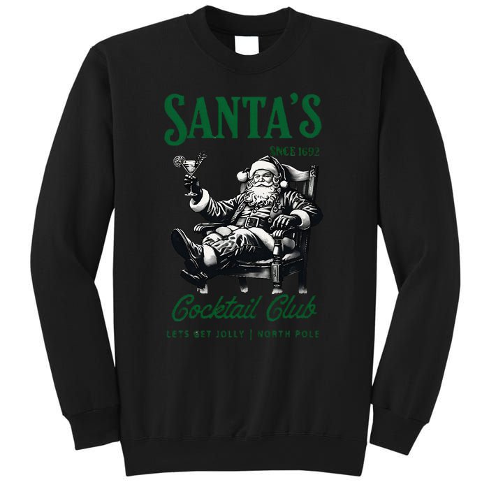 Santas Cocktail Club Vintage Santa Christmas Vibes Holiday Sweatshirt