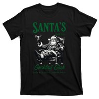 Santas Cocktail Club Vintage Santa Christmas Vibes Holiday T-Shirt