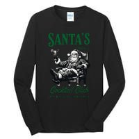 Santas Cocktail Club Vintage Santa Christmas Vibes Holiday Tall Long Sleeve T-Shirt