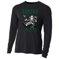 Santas Cocktail Club Vintage Santa Christmas Vibes Holiday Cooling Performance Long Sleeve Crew