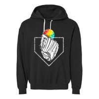 Snow Cone Catch Softball & Baseball Snowcone Garment-Dyed Fleece Hoodie