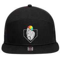 Snow Cone Catch Softball & Baseball Snowcone 7 Panel Mesh Trucker Snapback Hat