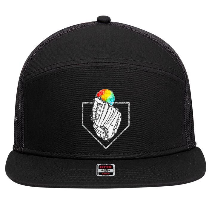 Snow Cone Catch Softball & Baseball Snowcone 7 Panel Mesh Trucker Snapback Hat