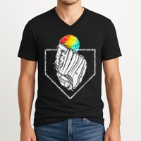 Snow Cone Catch Softball & Baseball Snowcone V-Neck T-Shirt
