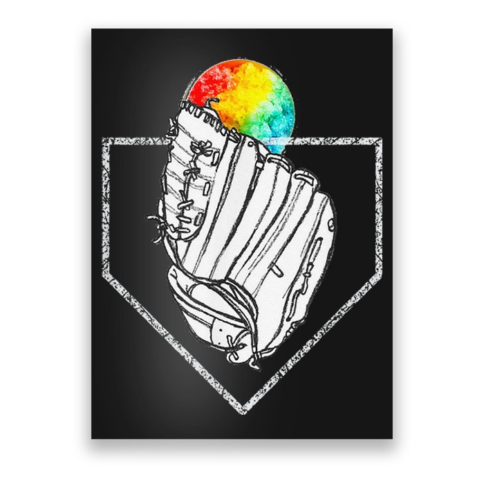 Snow Cone Catch Softball & Baseball Snowcone Poster