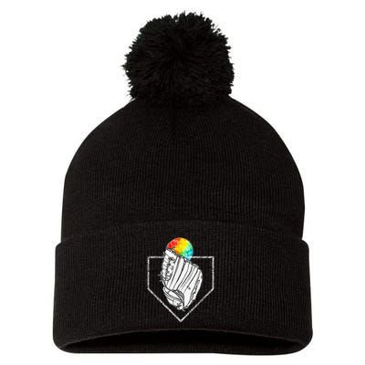 Snow Cone Catch Softball & Baseball Snowcone Pom Pom 12in Knit Beanie