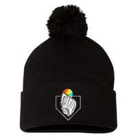 Snow Cone Catch Softball & Baseball Snowcone Pom Pom 12in Knit Beanie