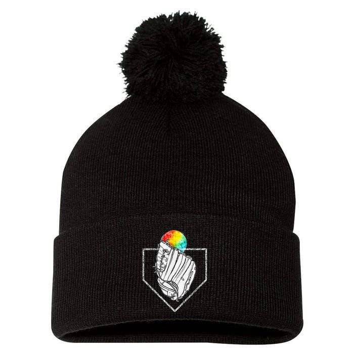 Snow Cone Catch Softball & Baseball Snowcone Pom Pom 12in Knit Beanie