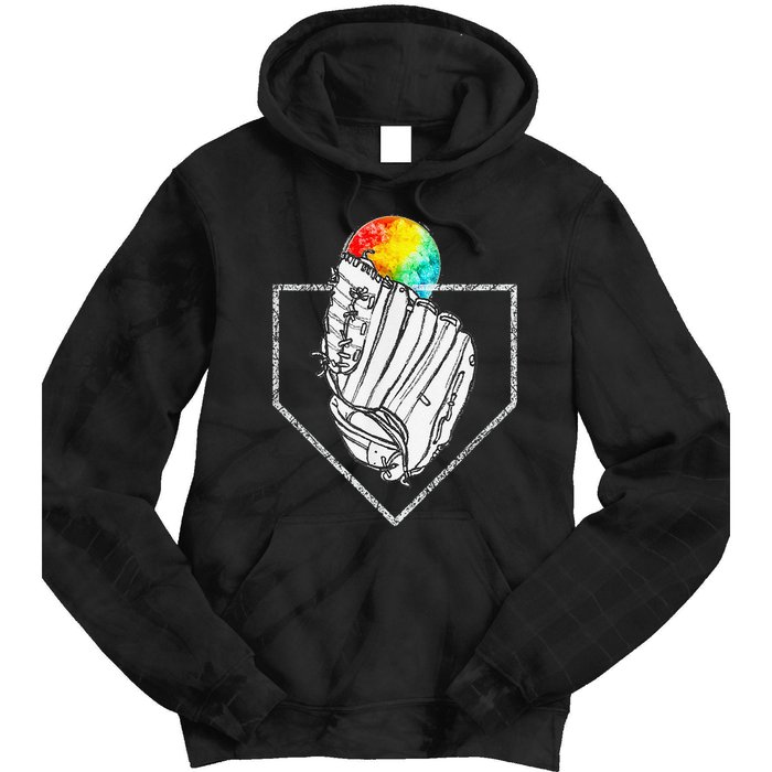 Snow Cone Catch Softball & Baseball Snowcone Tie Dye Hoodie