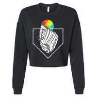Snow Cone Catch Softball & Baseball Snowcone Cropped Pullover Crew