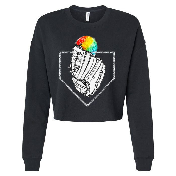 Snow Cone Catch Softball & Baseball Snowcone Cropped Pullover Crew