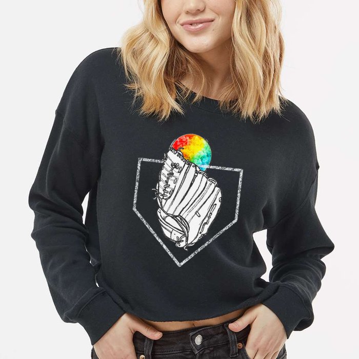 Snow Cone Catch Softball & Baseball Snowcone Cropped Pullover Crew