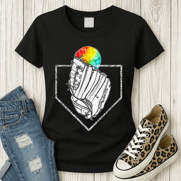 Snow Cone Catch Softball & Baseball Snowcone Womens T-Shirt