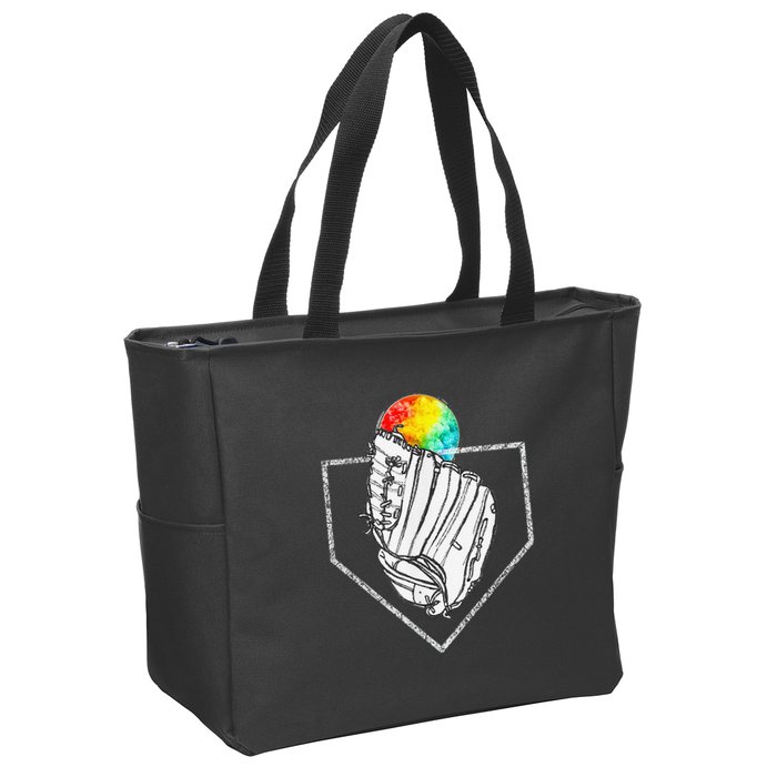 Snow Cone Catch Softball & Baseball Snowcone Zip Tote Bag