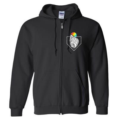 Snow Cone Catch Softball & Baseball Snowcone Full Zip Hoodie