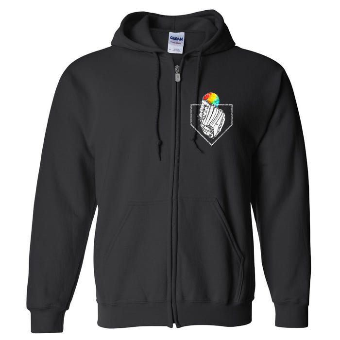 Snow Cone Catch Softball & Baseball Snowcone Full Zip Hoodie