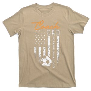 Soccer Coach Dad Like A Normal Dad Only Cooler USA Flag T-Shirt