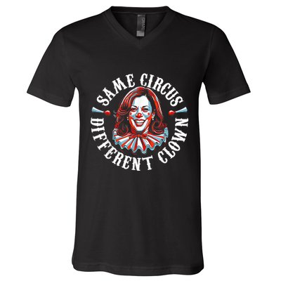Same Circus Different Clown Anti Kamala Halloween 2024 V-Neck T-Shirt