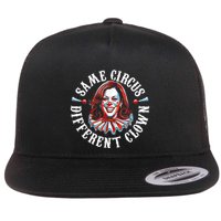 Same Circus Different Clown Anti Kamala Halloween 2024 Flat Bill Trucker Hat