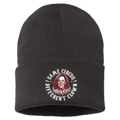 Same Circus Different Clown Anti Kamala Halloween 2024 Sustainable Knit Beanie