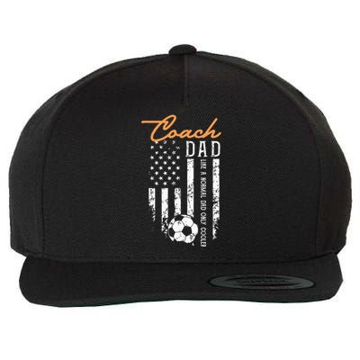 Soccer Coach Dad Like A Normal Dad Only Cooler USA Flag Wool Snapback Cap