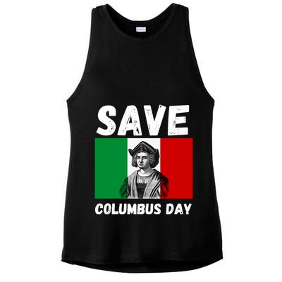 Save Columbus Day Italian Pride Ladies PosiCharge Tri-Blend Wicking Tank