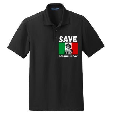 Save Columbus Day Italian Pride Dry Zone Grid Polo