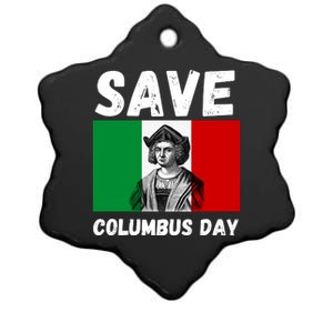 Save Columbus Day Italian Pride Ceramic Star Ornament