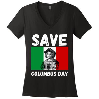 Save Columbus Day Italian Pride Women's V-Neck T-Shirt