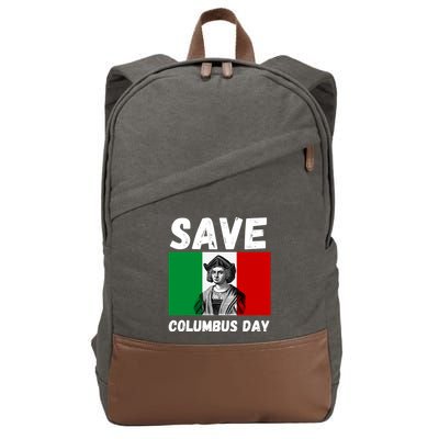 Save Columbus Day Italian Pride Cotton Canvas Backpack