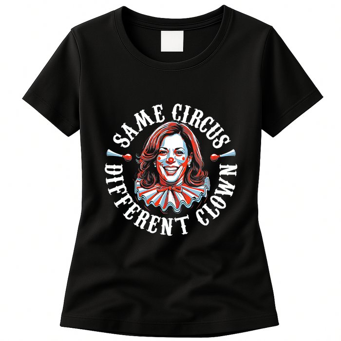 Same Circus Different Clown Funny Kamala Harris Clown Womens T-Shirt