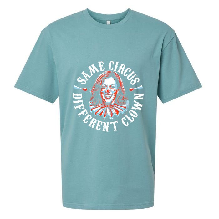 Same Circus Different Clown Funny Kamala Harris Clown Sueded Cloud Jersey T-Shirt
